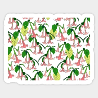 Angels Trumpet Floral Pattern Sticker